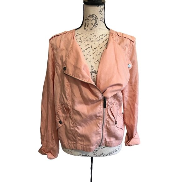 Sanctuary Jackets & Blazers - Sanctuary Moto Jacket Lyocell Blush Pink Lightweight Style Zip Up Lightweight L